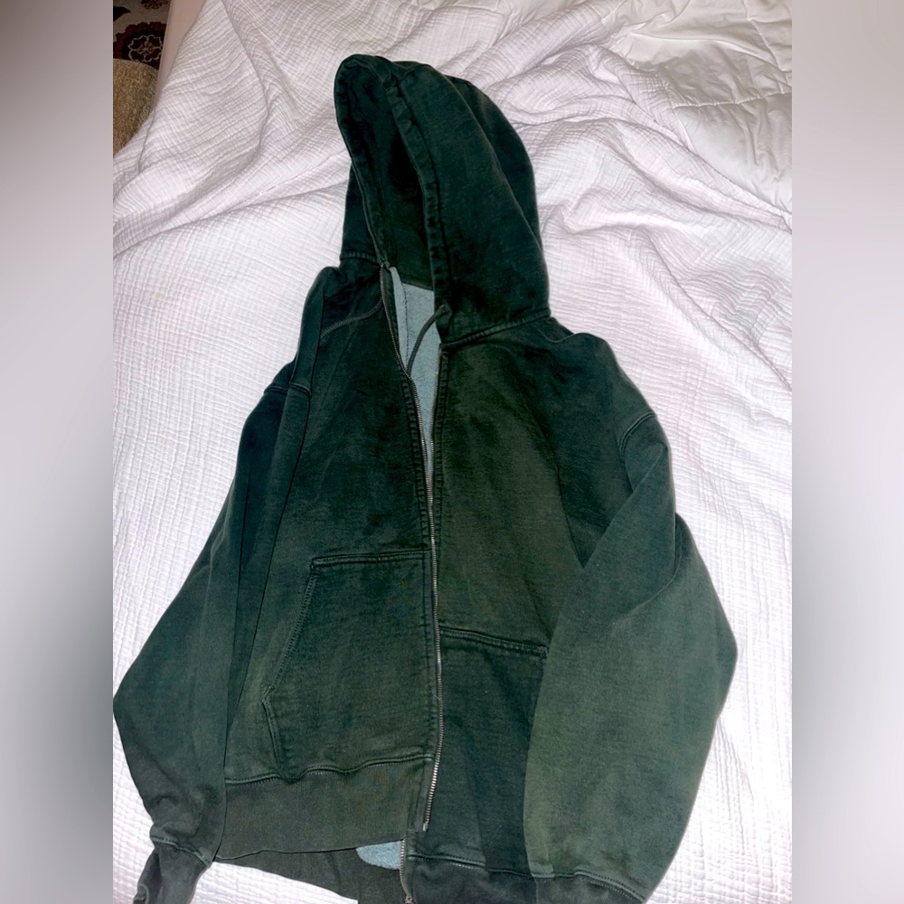 Brandy Melville John Galt Christy Hoodie Dark Green One Size Oversized